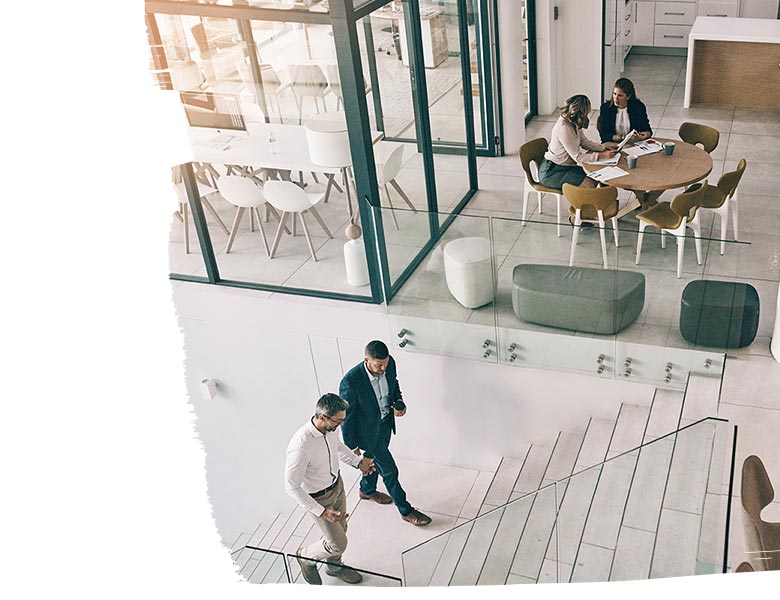 High angle shot of businesspeople in an office