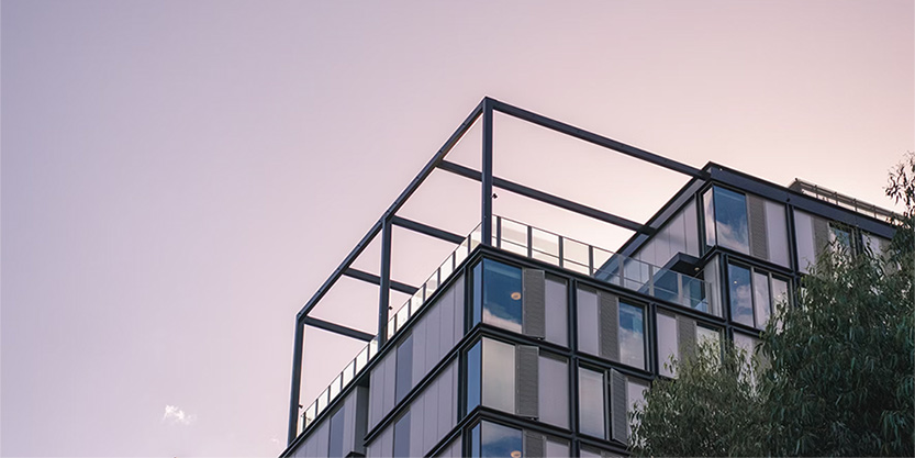 Glass building