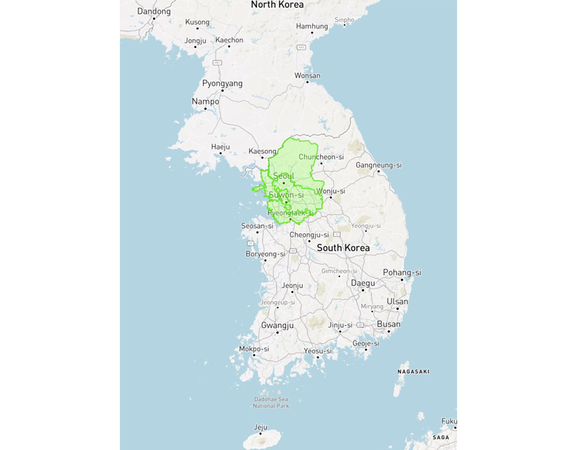 Location and Composition of Seoul Capital Area (SCA) – Highlighted in Green