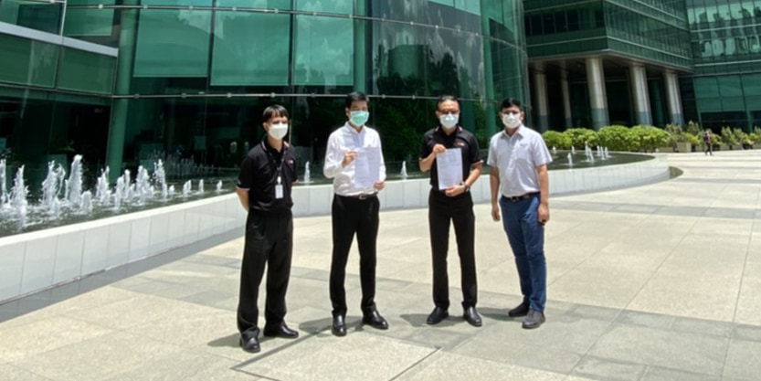 People standing outside a building