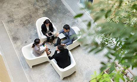 Aerial view of the Employees meeting