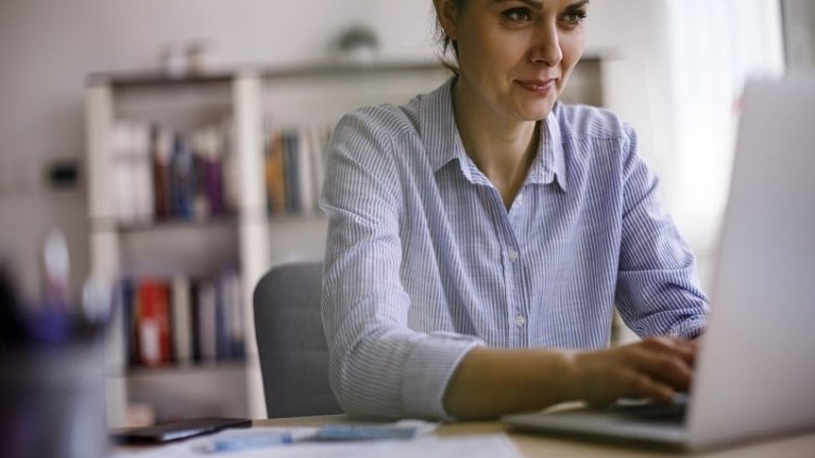 lady using a laptop