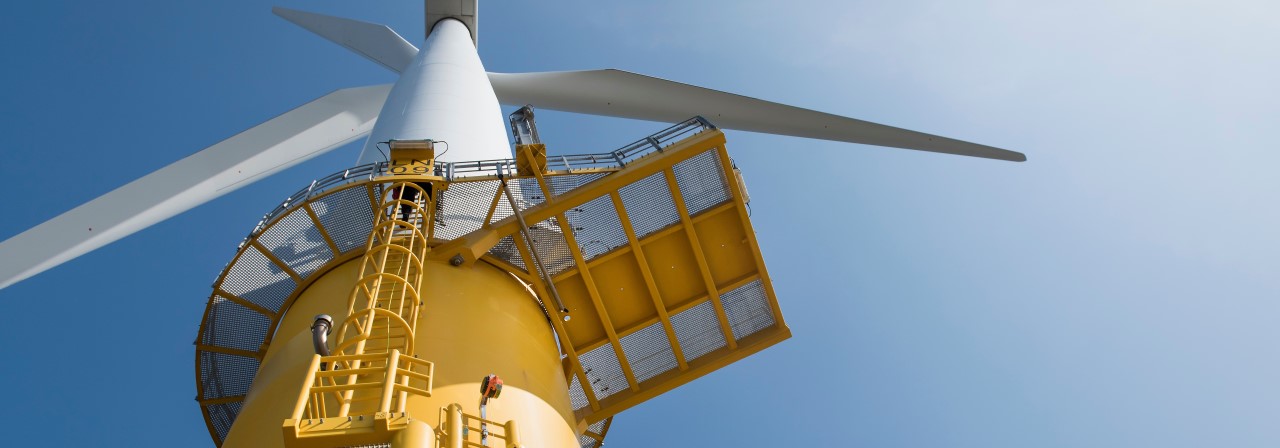 Yellow wind turbine