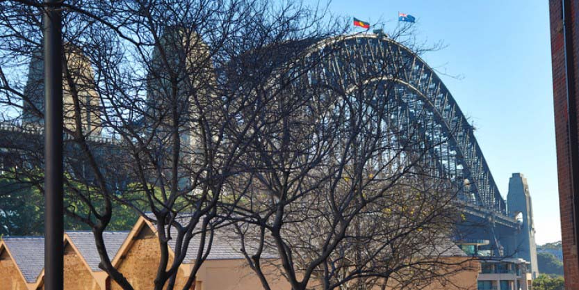 side view of Sydney harbour bridge
