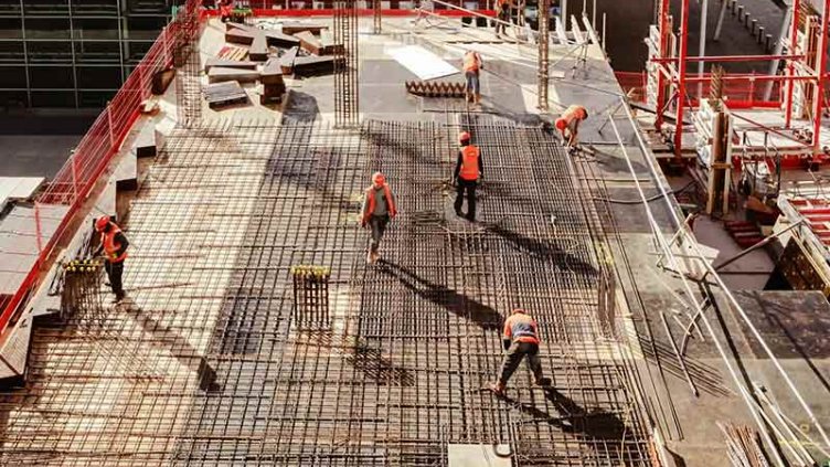 People working at construction site