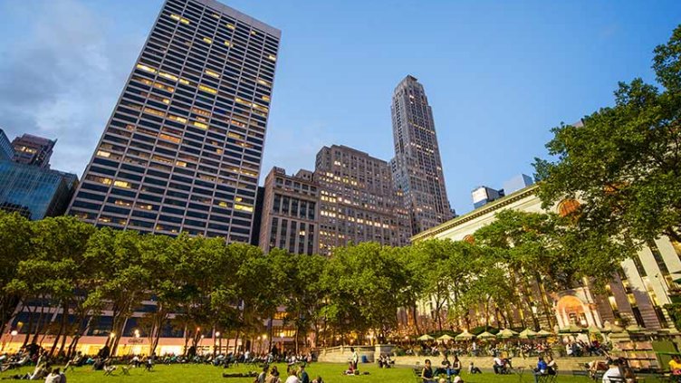 People enjoying in Bryant Park