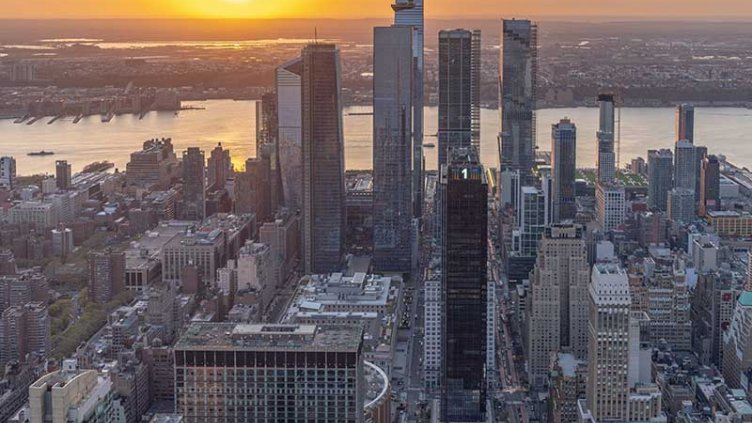 Sunset view of a city