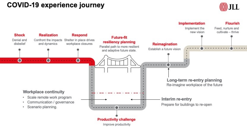 Chart representing COVID-19 experience journey